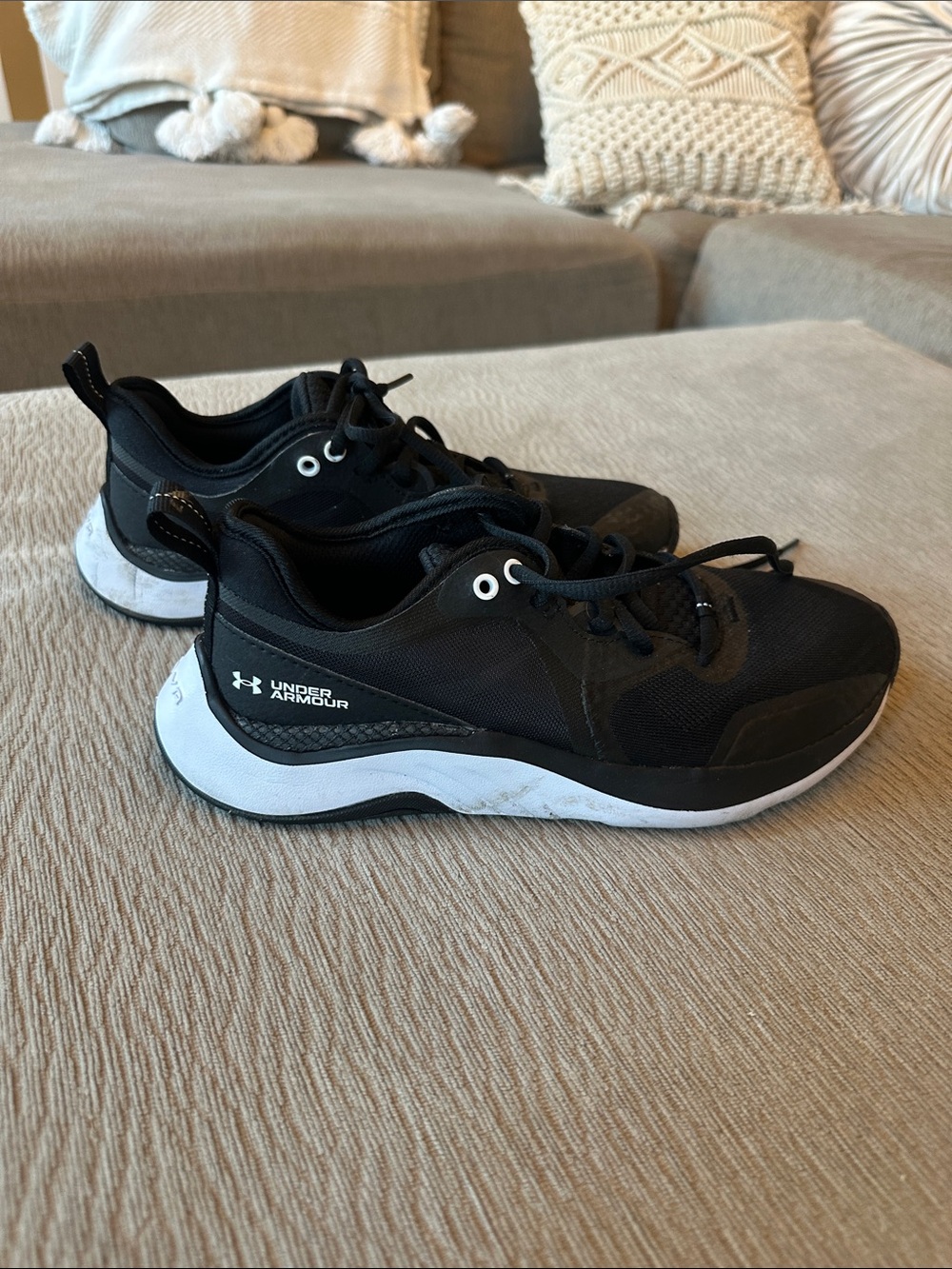 Under Armour Women's Black Athletic Sneakers with White Soles